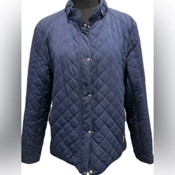 New York & Company Women's Navy Blue Jacket, Gold Zippers, Two Pockets, Size XL - Picture 4 of 11